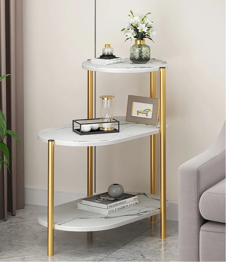 MODERN 3 SHELF ROUND SIDE TABLE MULTILAYER COFFEE TABLE (1134)