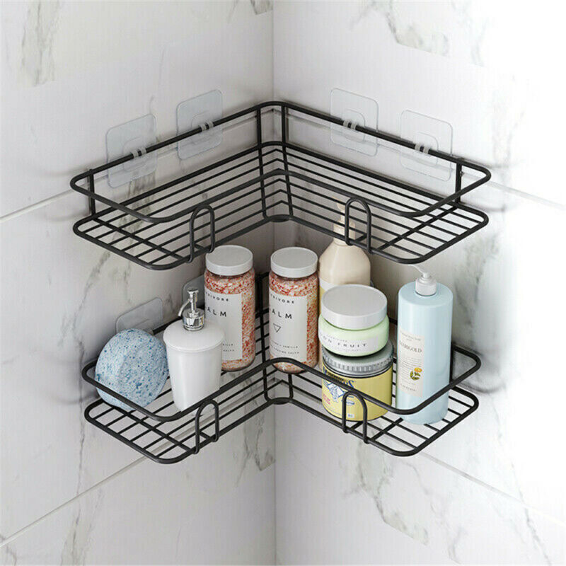 BATHROOM KITCHEN PUNCH CORNER FRAME SHOWER SHELF WROUGHT IRON (1203)