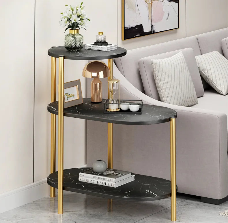 MODERN 3 SHELF ROUND SIDE TABLE MULTILAYER COFFEE TABLE (1134)