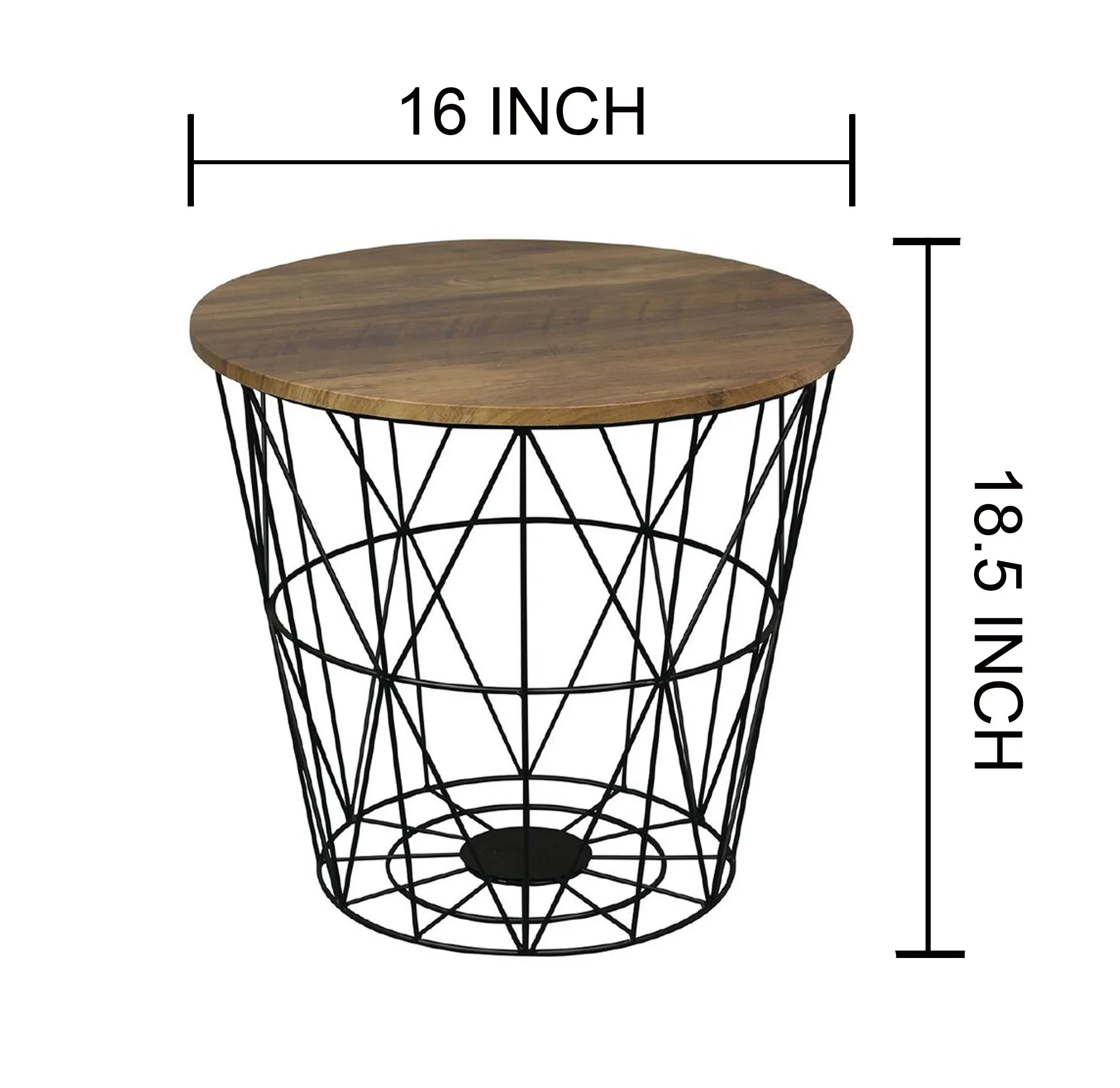 METAL WIRE REMOVABLE WOOD TOP  COFFEE TABLE (1118)