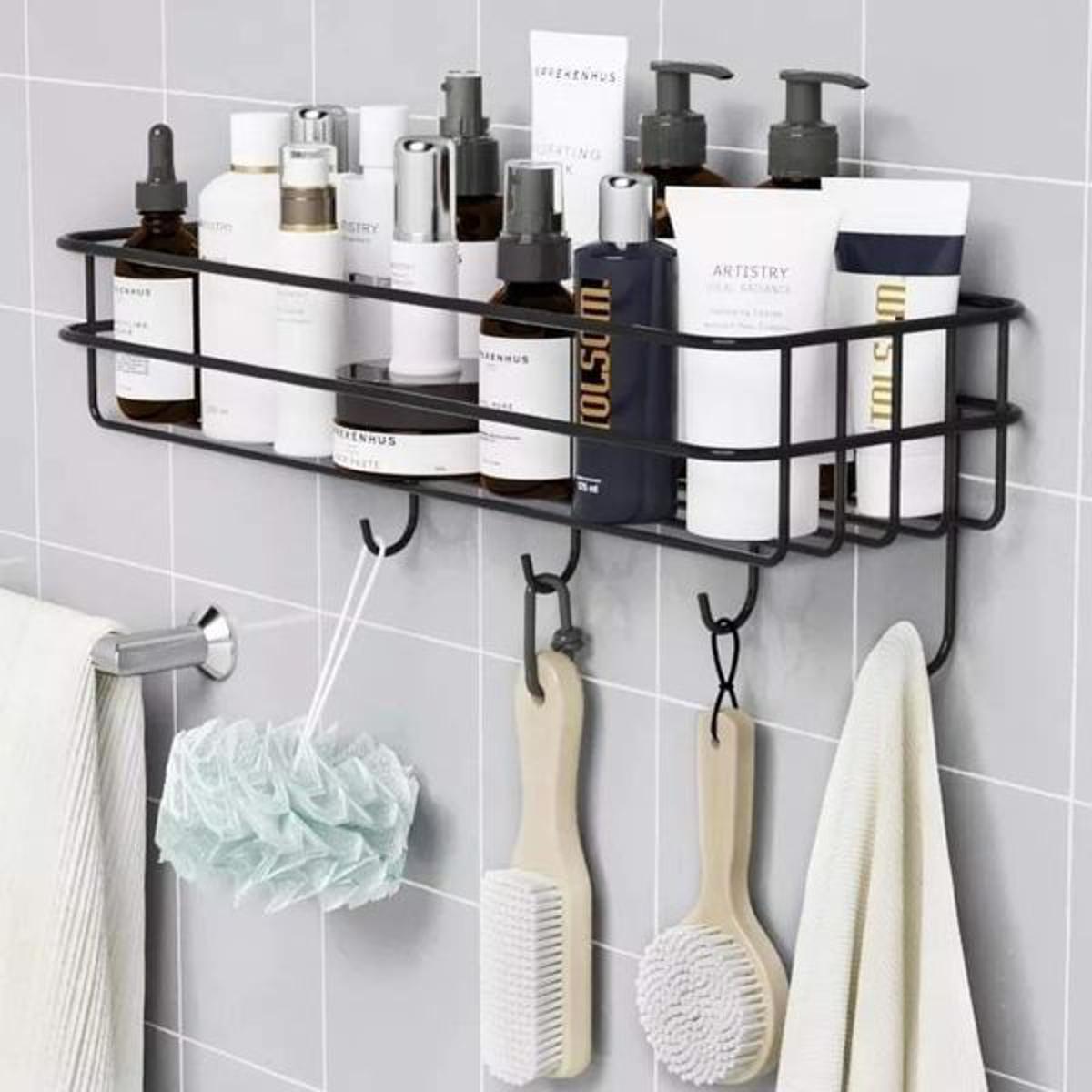 BATHROOM KITCHEN PUNCH CORNER FRAME SHOWER SHELF WROUGHT IRON (1204)