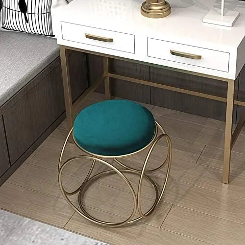 Nestroots Multipurpose Ottoman Pouffe & Stool with Metallic Powder Coated Base (1133)