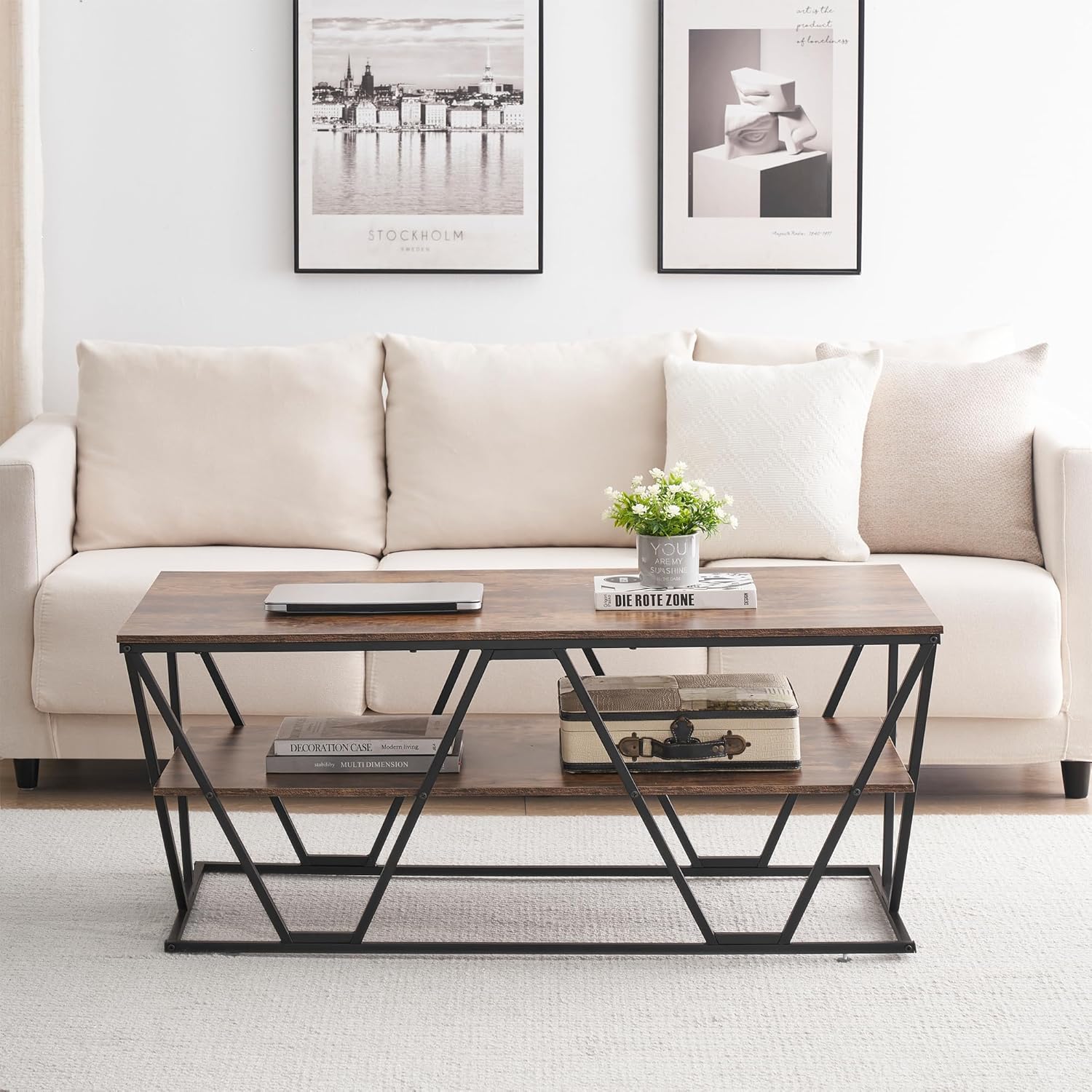 Haetur Industrial Coffee Living Room Center Table (1172)