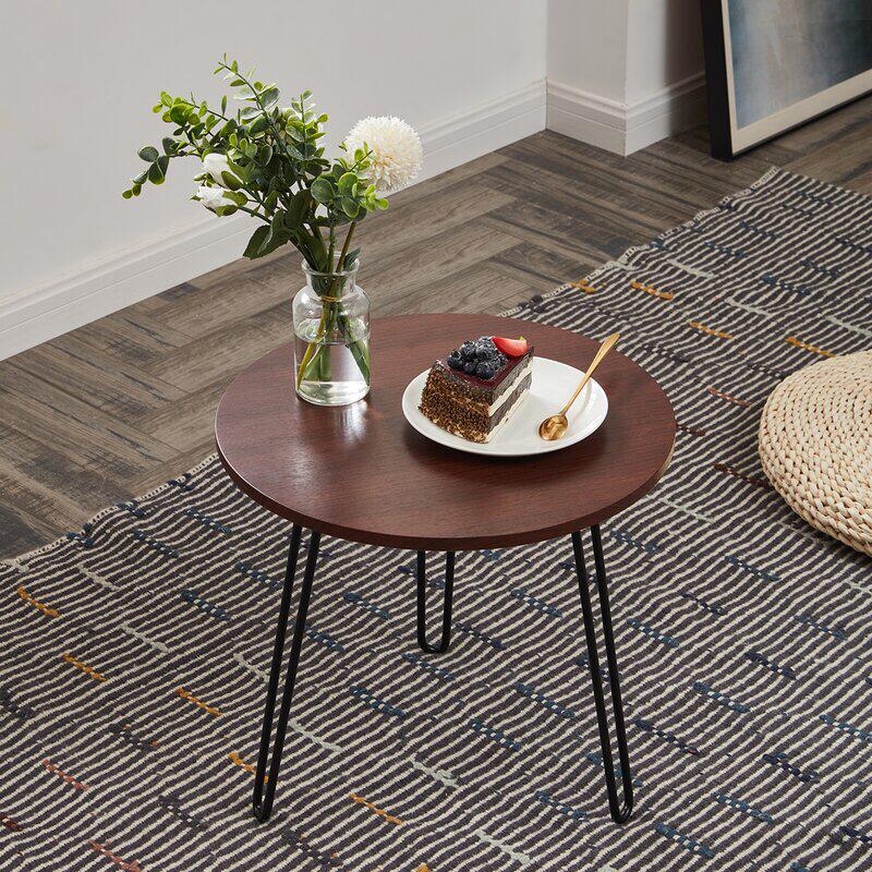 Sumptuous Wooden Top Hairpin Legs Side Center Table (Dark) (1161)