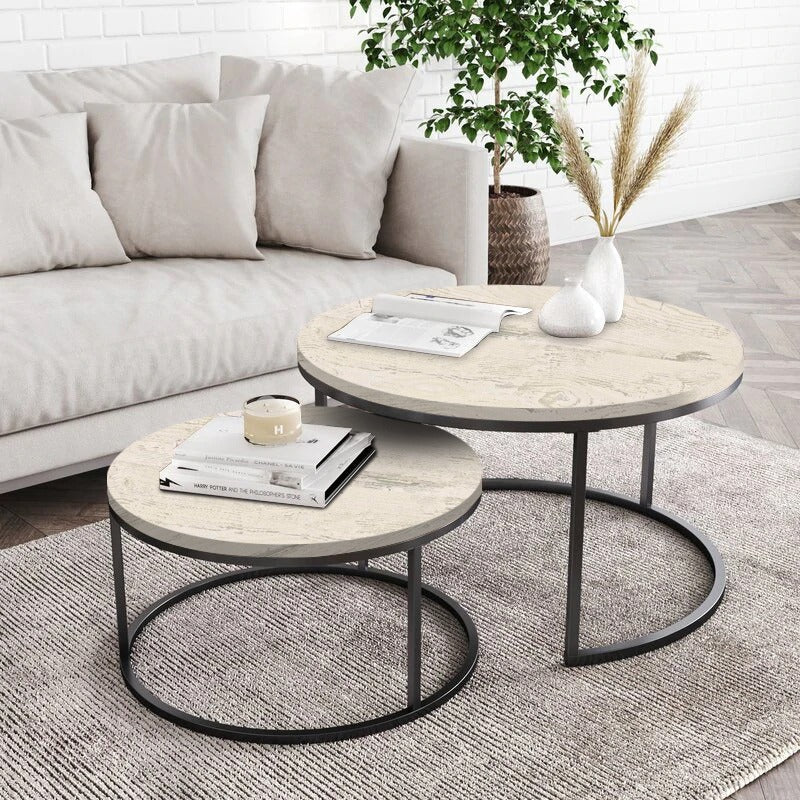 Havenwood Nesting Living Loung Drawing Room Center Tables (Set of 2) (1181)