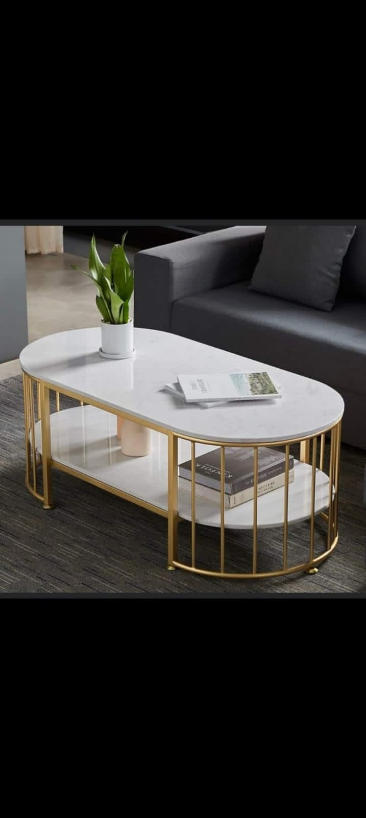 Modern Oval Luxury Center Table Set for Living Room (1126)