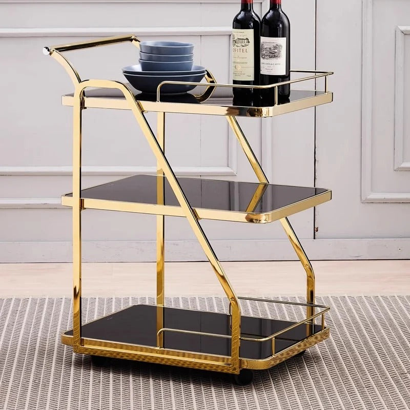 Metal Rolling 3-Tier Trolley With Handle (1189)