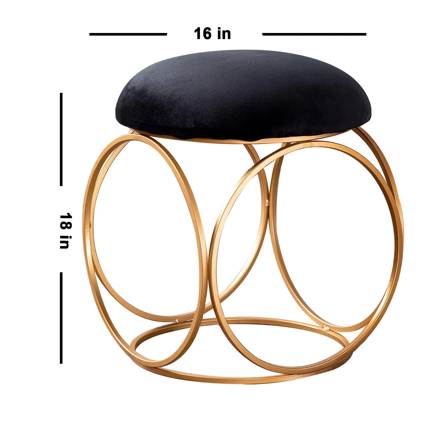 Nestroots Multipurpose Ottoman Pouffe & Stool with Metallic Powder Coated Base (1133)
