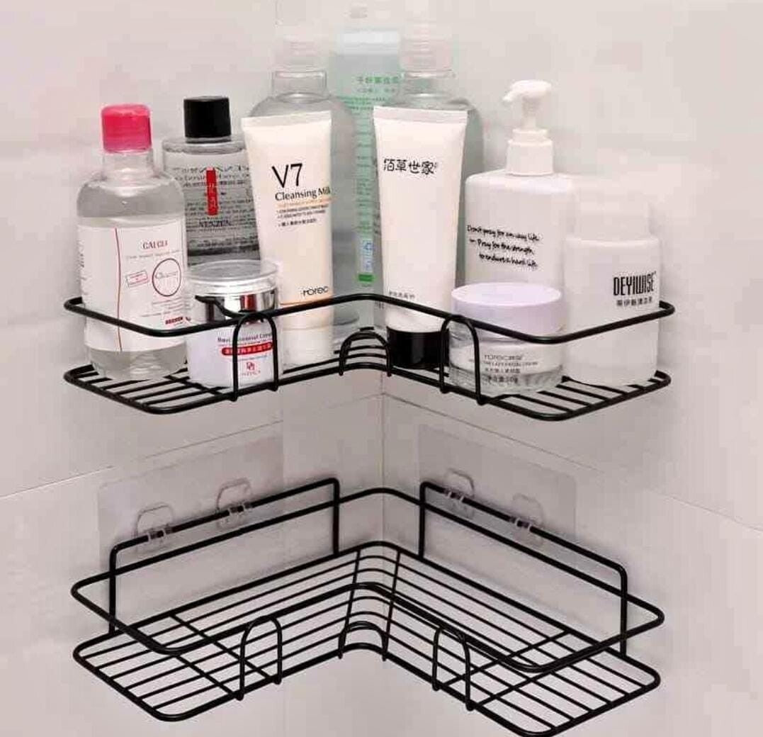 BATHROOM KITCHEN PUNCH CORNER FRAME SHOWER SHELF WROUGHT IRON (1203)