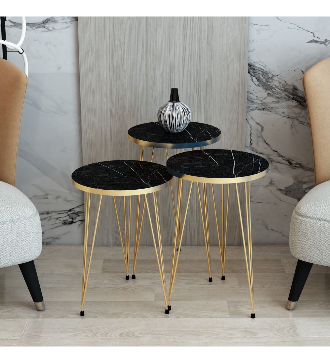 1 PCS / SET OF 3 ROUND COffee Table (1123)